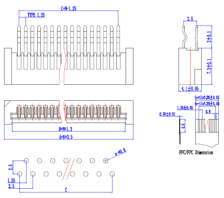 BL2323S-xxA :     FPC/FFC,   ,  ,  1.25 