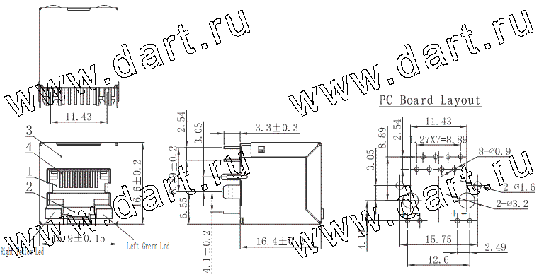 Модульные разъемы, Серия 52, 5211-88-101-401-H-L