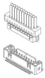 A1254-SMT-XXA - вилка двухрядная прямая SMD