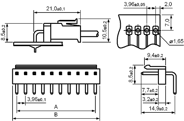 2114R-XX (PWL2-XXR, A3962-xxAW, MV-396 Molex 035978**20) -    