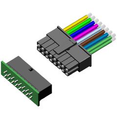 Серия 5560 Micro-Fit 3.0™ MOLEX 43025 двухрядная розетка на кабель (шаг 3,0 мм), Разъемы кабель-кабель