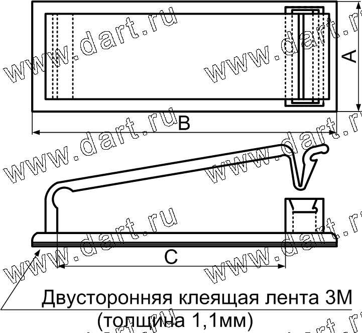 Зажимы для плоского шлейфа с самоклеящейся площадкой