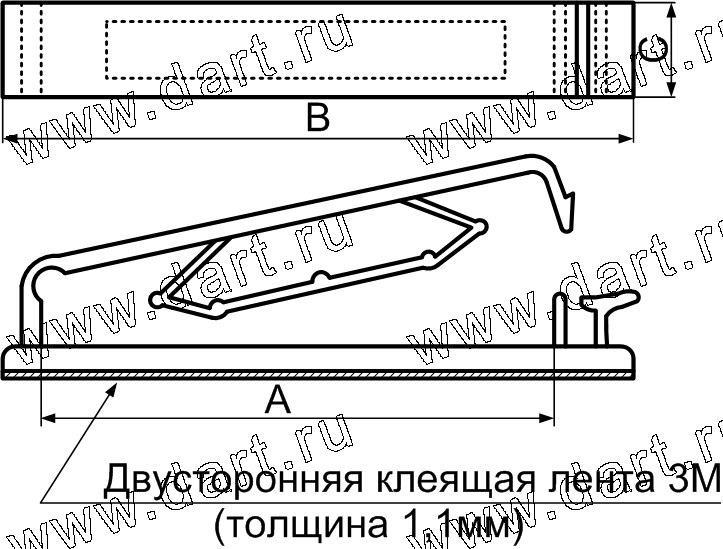 Зажимы для плоского шлейфа с самоклеящейся площадкой