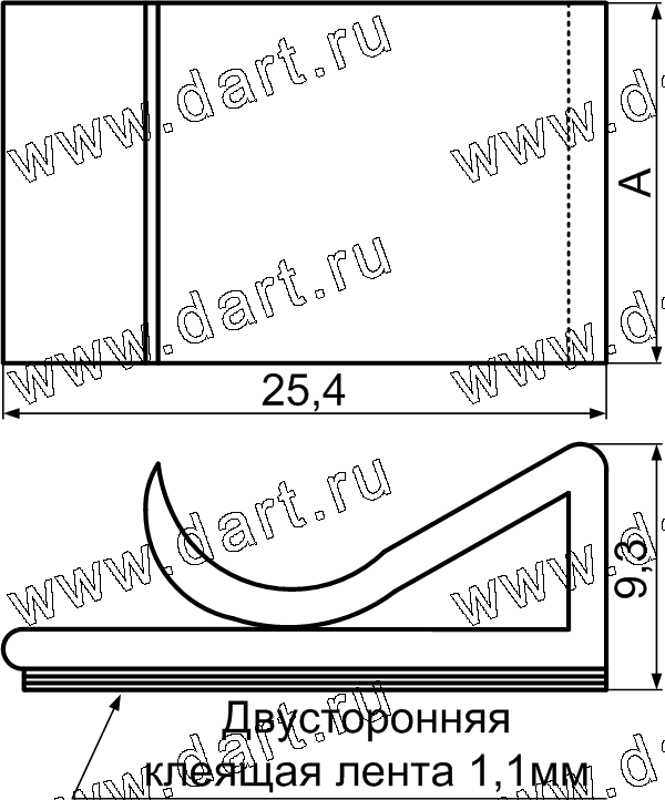 Зажимы для плоского шлейфа с самоклеящейся площадкой