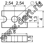 LED3X серия: прямые держатели 3-x выводных светодиодов на плату
