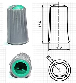 Ручки пластиковые для потенциометров серии BLKN10.5x18-F6