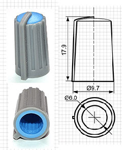 Ручки пластиковые для потенциометров серии BLKN10x18-D6