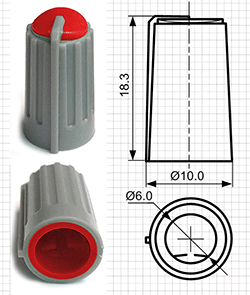 Ручки пластиковые для потенциометров серии BLKN10x18-F6