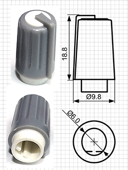 Ручки пластиковые для потенциометров серии BLKN10x19-F6