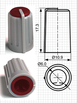 Ручки пластиковые для потенциометров серии BLKN11x17.3-F6