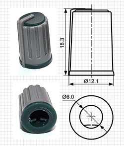 Ручки пластиковые для потенциометров серии BLKN12x18-F6
