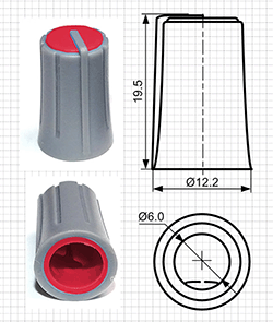 Ручки пластиковые для потенциометров серии BLKN12x20-F6