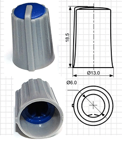 Ручки пластиковые для потенциометров серии BLKN13x19-F6