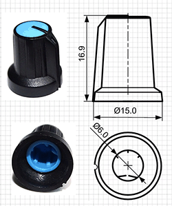 Ручки пластиковые для потенциометров серии BLKN15x17-F6