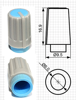 Ручки пластиковые для потенциометров серии BLKN9.5x17-F6