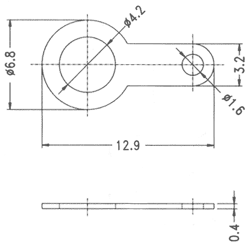 GND-17, Лепесток заземления под винт, Dотв.=4,2мм