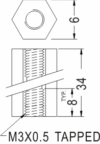 Stand Threaded Hex / Spacer support / Furniture