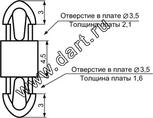 MDLS, Фиксатор платы A=4,5мм