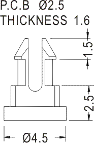 MSM-2.5, Фиксатор платы A=2,5мм
