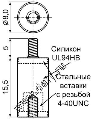 SITP-15.5,  H=15,5  .   .  4-40UNC