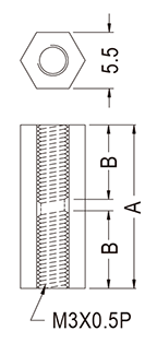 Stand Threaded Hex / Spacer support / Furniture