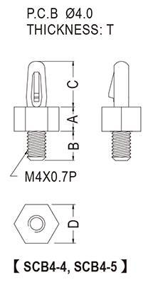 Серия SCB4, Фиксатор платы
