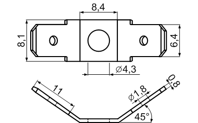 PC2L250,  6,35  2x45.      D.=4,3