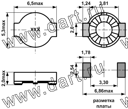 CSC042A серия неэкранированных мощных дросселей для поверхностного монтажа с керамическим основанием