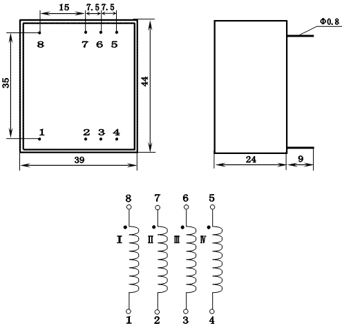 KCB Series Thyristor Triggering Transformers, (KCB-05C), Трансформаторы" -->