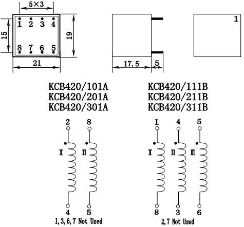 KCB Series Thyristor Triggering Transformers, (KCB420/101A), Трансформаторы