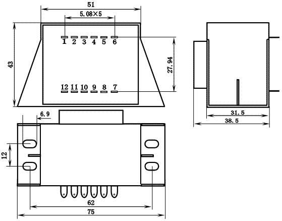 Трансформаторы, SC Series Lateral Stand Power Transformers (SC12)
