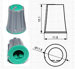 Ручки пластиковые для потенциометров серии BLKN12x15-F6