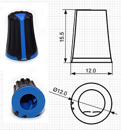 Ручки пластиковые для потенциометров серии BLKN12x15.5-F6
