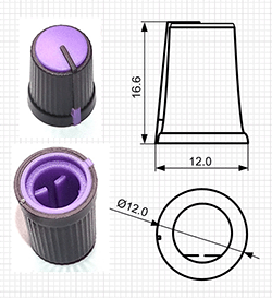 Ручки пластиковые для потенциометров серии BLKN12x17-F6