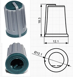 Ручки пластиковые для потенциометров серии BLKN12x18-F6