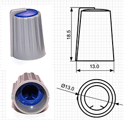 Ручки пластиковые для потенциометров серии BLKN13x19-F6