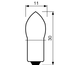 W011 - B11x30, P13.5S ,    