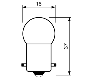 W022 - G18x37, BA15S ,   