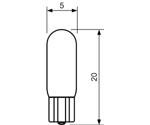 W027 - T5x20,   W2.0x4.6D,   