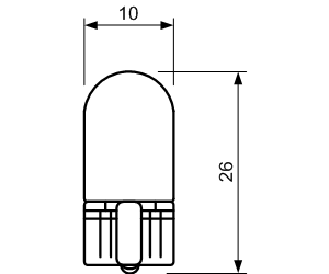 W028 - T10x26,   W2.1x9.5D,   