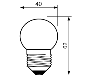 W035 - G40x62, E27 ,  