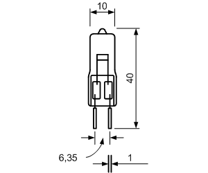 W040 - T10x42, JC , G6.35 ,  