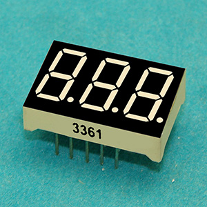 Индикаторы цифровые 7-сегментные светодиодные 3-разрядные, высота символа 0.36 дюйм