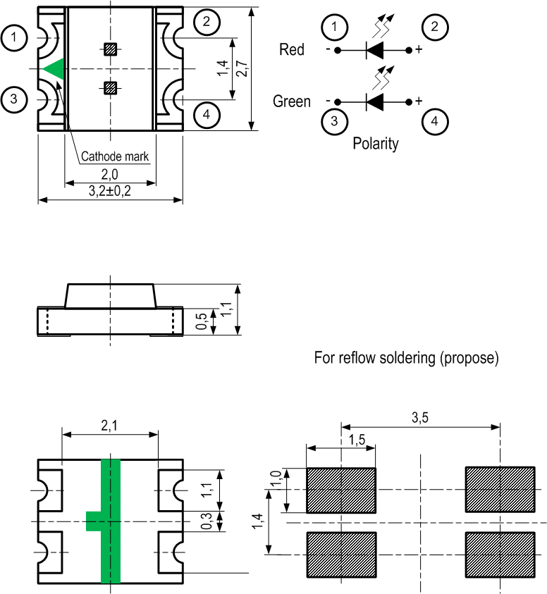 SMD 1210 BI-COLOR:     
  