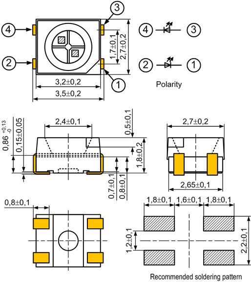 PLCC 3528 BI-COLOR:     
  