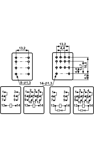 HJQ-22F, Реле электромеханические (универсальные)
