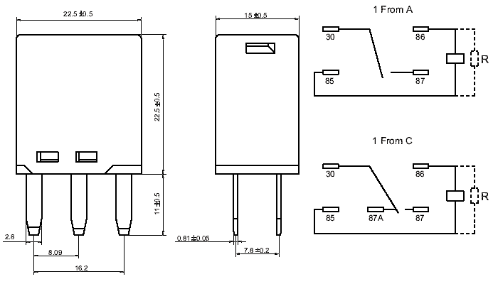 JQC-24F, Реле автомобильные