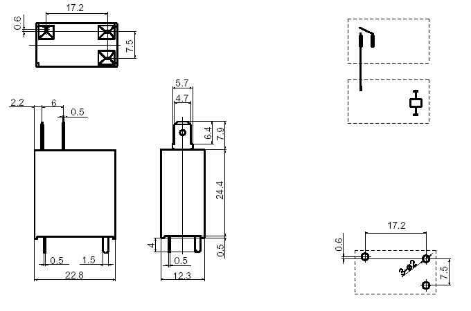 JQC-25F, сверхминиатюрные реле высокой мощности, Электромеханические реле (реле мощные)