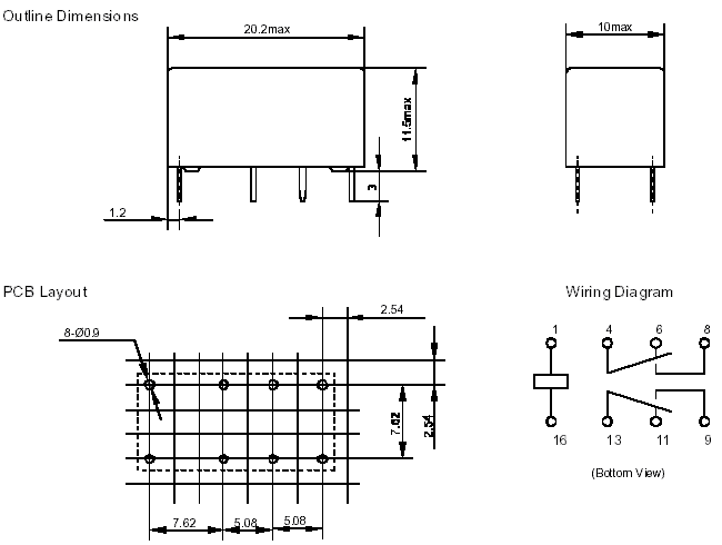 JRC-27F, сверхминиатюрные DIP реле, Реле телекоммуникационные