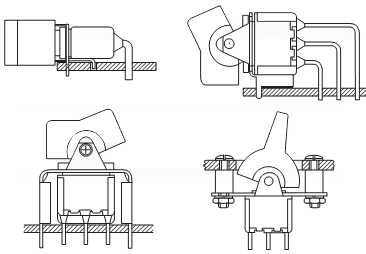 T80-R серия, Клавишные переключатели (ROCKER), Miniature Rocker and Paddle Switches